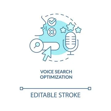 Voice search optimization turquoise concept icon 스톡 일러스트