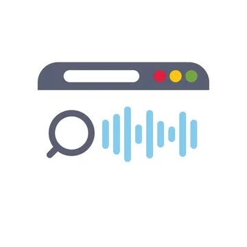 Voice search representing web browsing using audio speech recognition softwar 스톡 일러스트