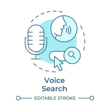 Voice search soft blue concept icon Stock Illustration
