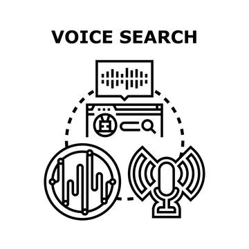 Voice search technology for digital assistant applications Illustrazione stock
