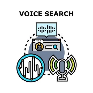 Voice search technology for digital assistant applications Ilustração Stock