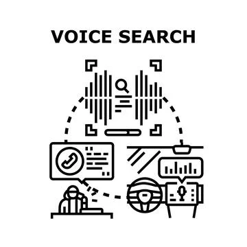 Voice search technology using personal assistant systems Stock Illustration