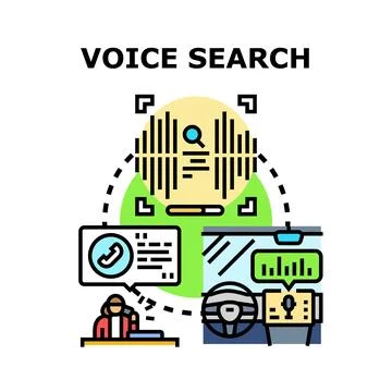 Voice search technology using personal assistant systems Stock Illustration