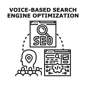 Voice search understanding for engine optimization strategy Stock Illustration