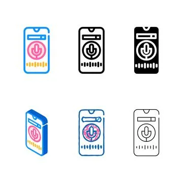 Voice search variations optimization seo color icon vector Stock Illustration