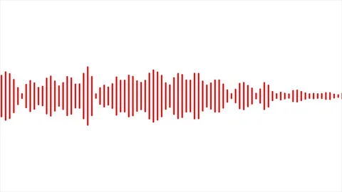 Voice signal visualization motion graphic red color. Modern audio recording Stock Footage 287341931