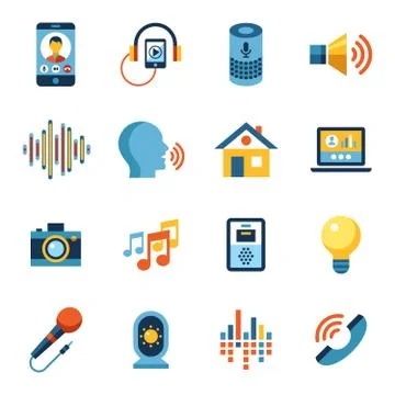 Voice user interface icon set 库存插图