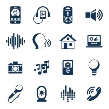 Voice user interface icon set 스톡 일러스트