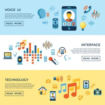 Voice user interface icon set Stock Illustration