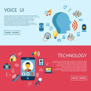 Voice user interface icon set Illustrazione stock