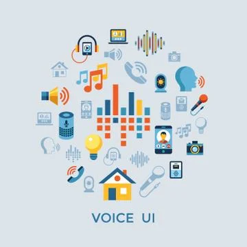 Voice user interface icon set イラスト素材