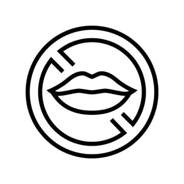 Voiceless sign line icon vector illustration Illustrazione stock