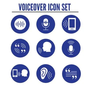 Voiceover or Voice Command Icon with Sound Wave Images - solid イラスト素材