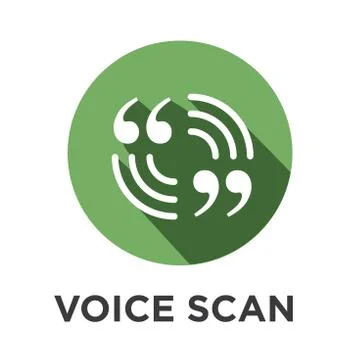 Voiceover or Voice Command Icon with Sound Wave Images - solid Stock Illustration