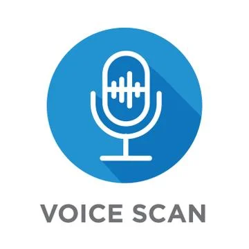 Voiceover or Voice Command Icon with Sound Wave Images イラスト素材