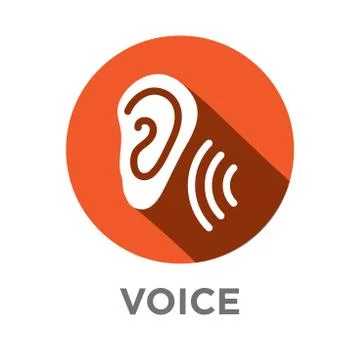 Voiceover or Voice Command Icon with Sound Wave Images - solid Stock Illustration