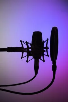 Voiceover studio microphone Stock Photos