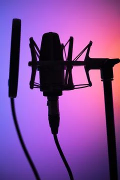 Voiceover studio microphone Stock Photos