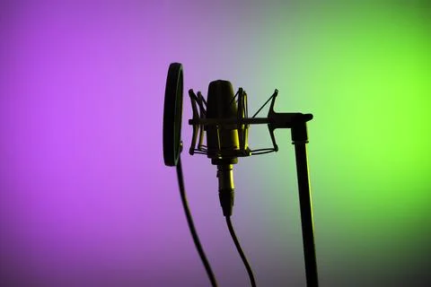 Voiceover studio microphone Stock Photos