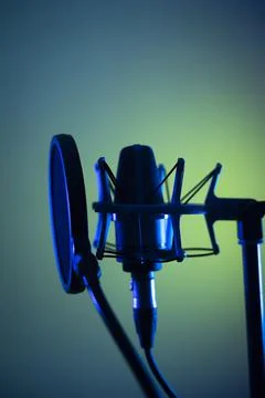 Voiceover studio microphone Stock Photos