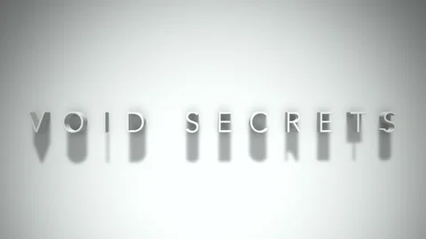 Void secrets 3D title animation white text on a white background Stock Footage 298895814