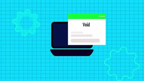 Void text isolated digital technology notification message page on laptop d.. Stock-Illustration