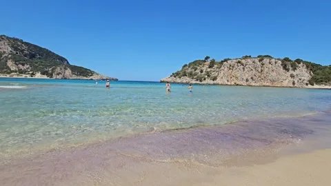 Voidokilia Beach, Peloponnese, Greece Stock Footage 319342012