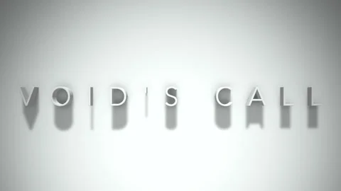 Void's Call 3D title animation with shadows on a white background Stock-Footage 296747665