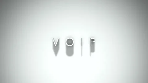 Voip 3D title animation with shadows on a white background Stock Footage 297216442
