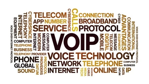 VOIP animated word cloud,animation tag text kinetic typography seamless loop. Stock Footage 277964244