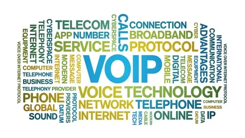 VOIP animated word cloud,animation tag text kinetic typography seamless loop. Stock Footage 277964250