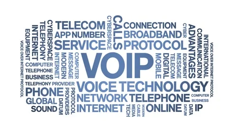 VOIP animated word cloud,animation tag text kinetic typography seamless loop. Stock Footage 277964266