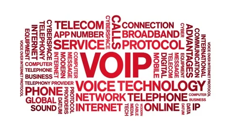 VOIP animated word cloud,animation tag text kinetic typography seamless loop. Stock Footage 277964285