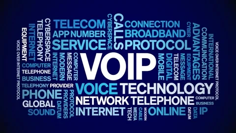 VOIP animated word cloud,animation tag text kinetic typography seamless loop. Stock Footage 277964323