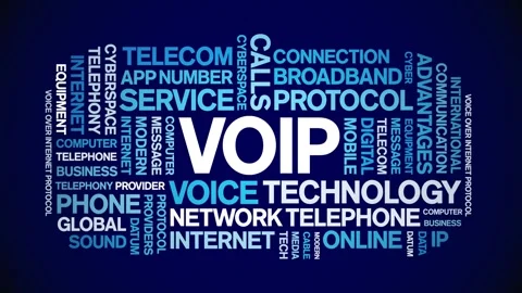 VOIP animated word cloud,animation tag text kinetic typography seamless loop. Stock Footage 277964352