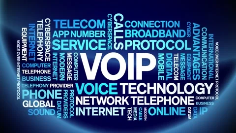 VOIP animated word cloud,animation tag text kinetic typography seamless loop. Stock Footage 277964407