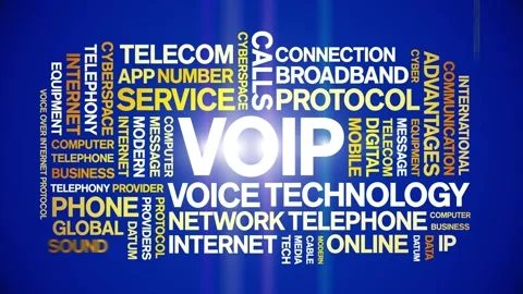 VOIP animated word cloud,animation tag text kinetic typography seamless loop. Stock Footage 277964592