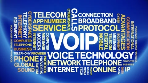 VOIP animated word cloud,animation tag text kinetic typography seamless loop. Stock Footage 277964664