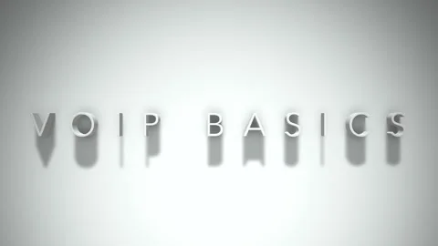Voip basics 3D title animation with shadows on a white background Stock Footage 296932970