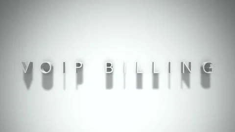 Voip billing 3D title animation white text on a white background Stock Footage 299372683