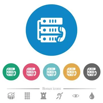 VoIP call flat round icons Stock Illustration