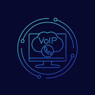 Voip call line vector icon Stock Illustration