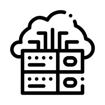 Voip Cloud Digital System Icon Vector Outline Illustration 스톡 일러스트