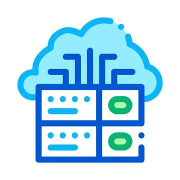 Voip Cloud Digital System Icon Vector Outline Illustration イラスト素材