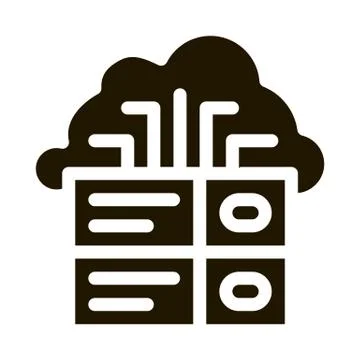 Voip Cloud Digital System Icon Vector Glyph Illustration 스톡 일러스트