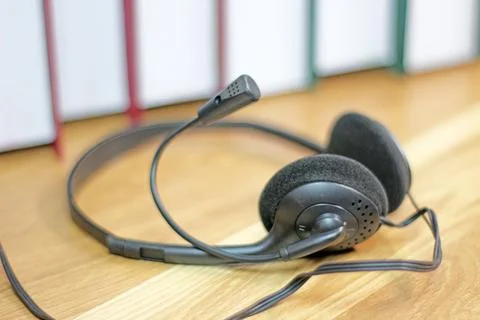 VOIP communication headset support, call center operator and customer servi.. Stock Photos