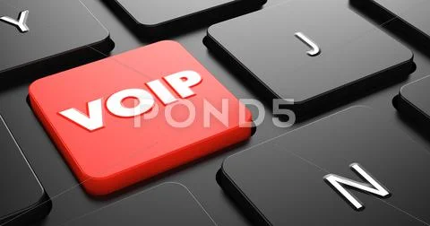 VOIP Concept on Red Keyboard Button. Stock Illustration