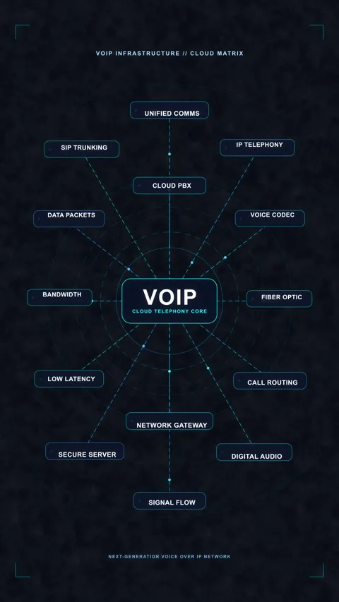 Voip digital network communication technology internet connection animation Stock Footage 347064559