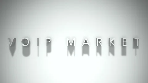 Voip market 3D title animation with shadows on a white background Stock Footage 296932977