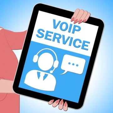 Voip Service Tablet Showing Internet Help 3d Illustration Stock Illustration